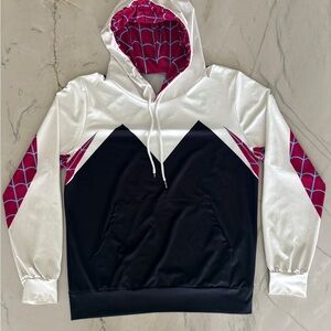 SpiderGwen Stacy Hoodie W Size L. Everyday or Cosplay smooth finish poly